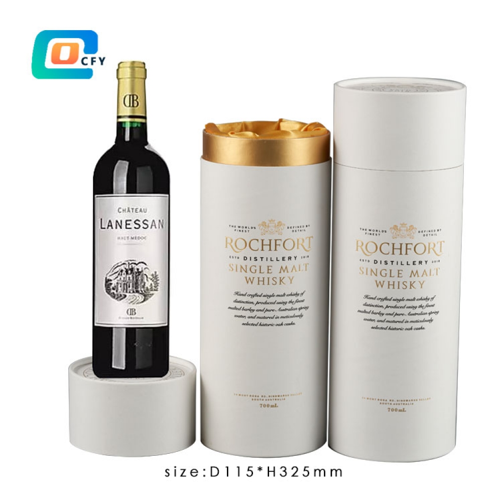 China Factory Eco Friendly Custom Kraft Cardboard Paper Tube for Wine Bottle Packaging with foam inside