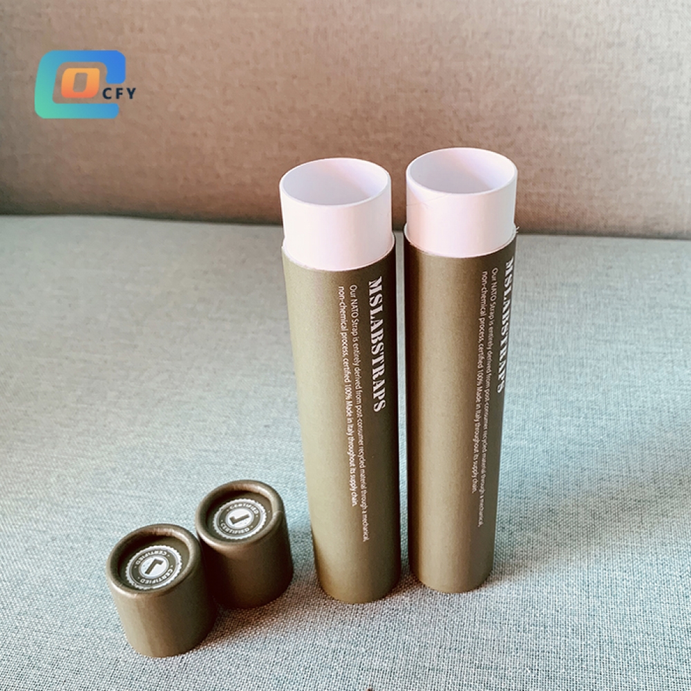 Eco Friendly round cardboard packaging 100% recycled Kraft Paper Tube for watch strap tube packaging cardboard