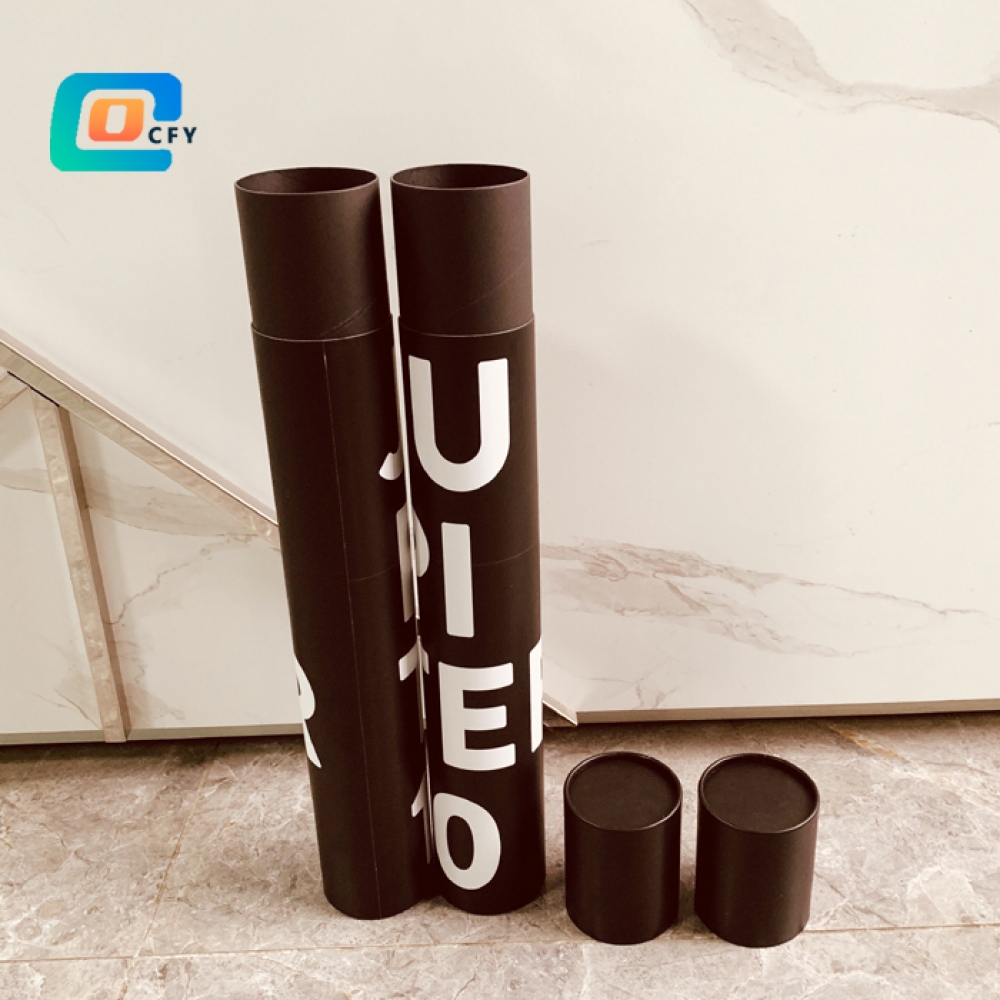 China manufacturer of Super long poster packaging Kraft mailing tubes black Custom printing cardboard paper tubes for painting
