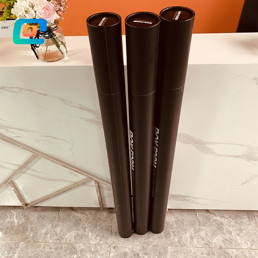 Super Long Full black Eco Friendly round cardboard packaging for golf shooter cylinder mailing box with custom logo shipping paper tube with printing