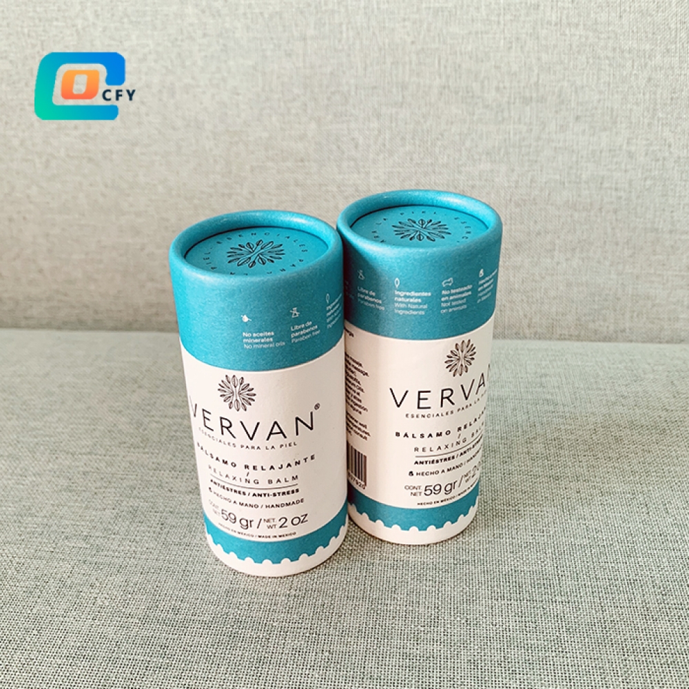 Custom printing 0.3OZ 0.5OZ 1OZ 15OZ 2OZ 2.5OZ deodorant push up tube cosmetic paper tubes Eco friendly luxury cylinder packaging