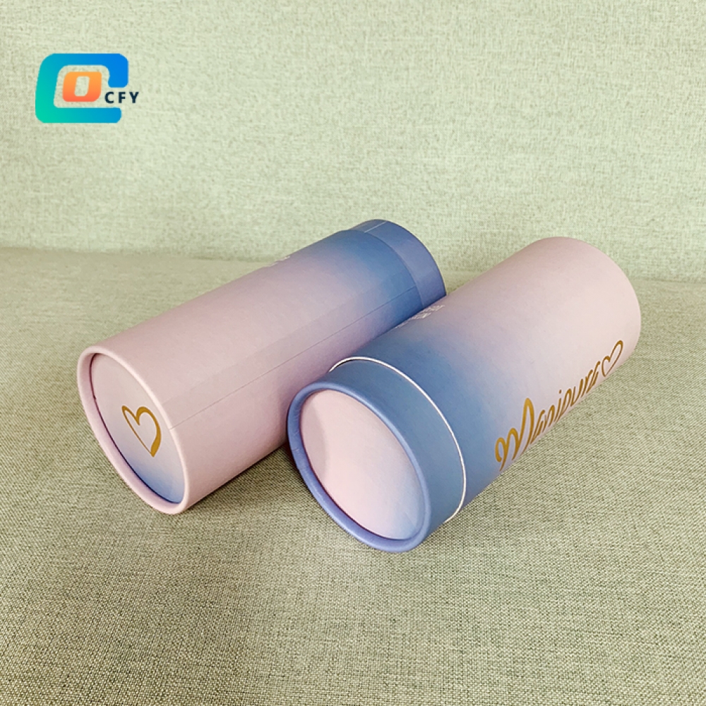 Eco friendly paper tube Gold foil stamping candle tube packaging biodegradable cylinder packaging for gift