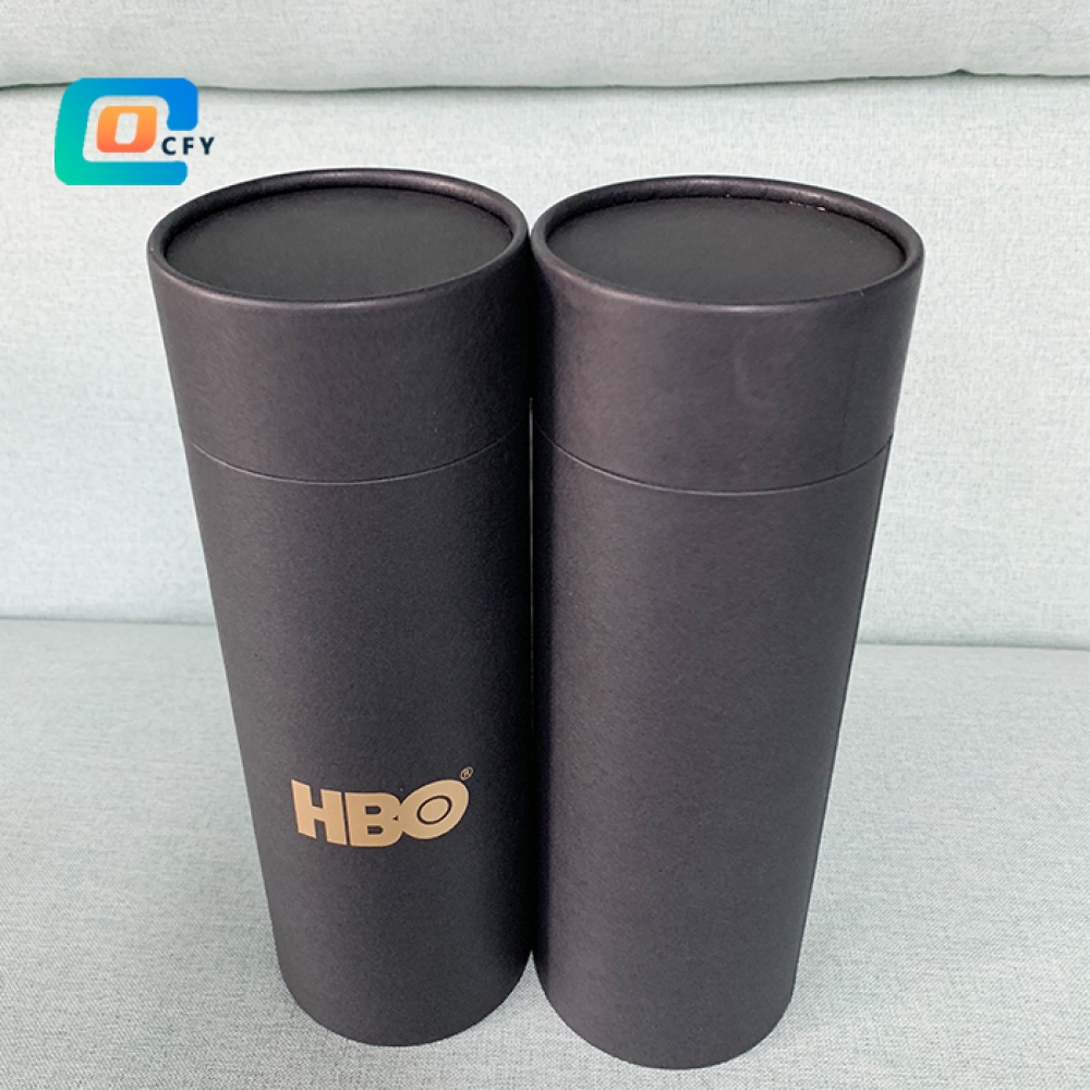 Recycled plastic free paper tubes cyclinder packaging for water bottle custom tube packaging for gift T-shirt packaging tube