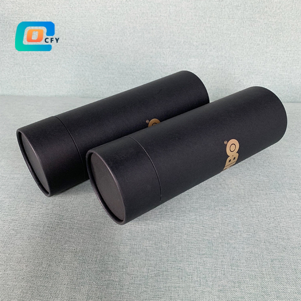 Recycled plastic free paper tubes cyclinder packaging for water bottle custom tube packaging for gift T-shirt packaging tube