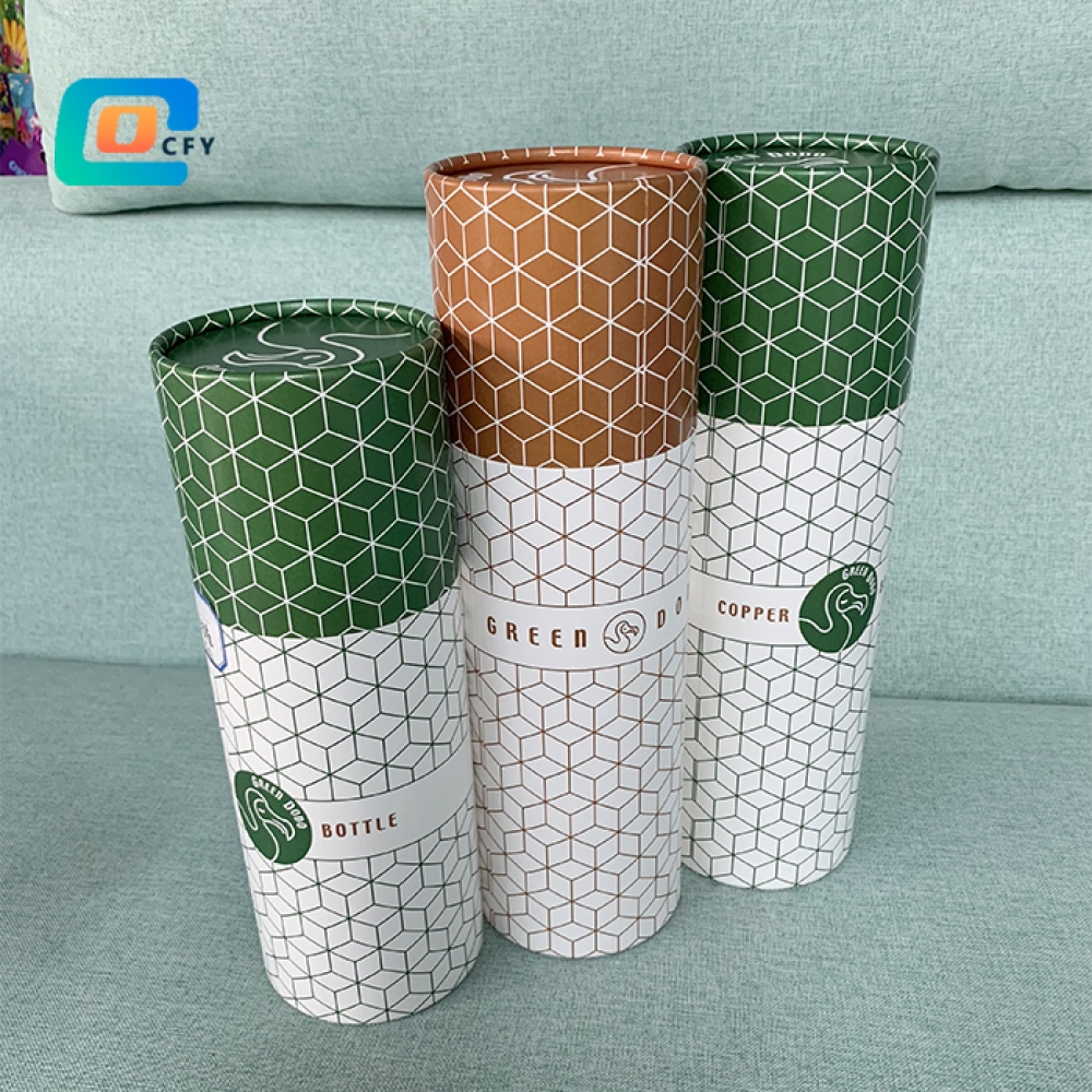 Wholesale round cosmetic custom paper perfume packaging box hot stamping Lotion bar container kraft paper tube for gift water bottle tubo carton