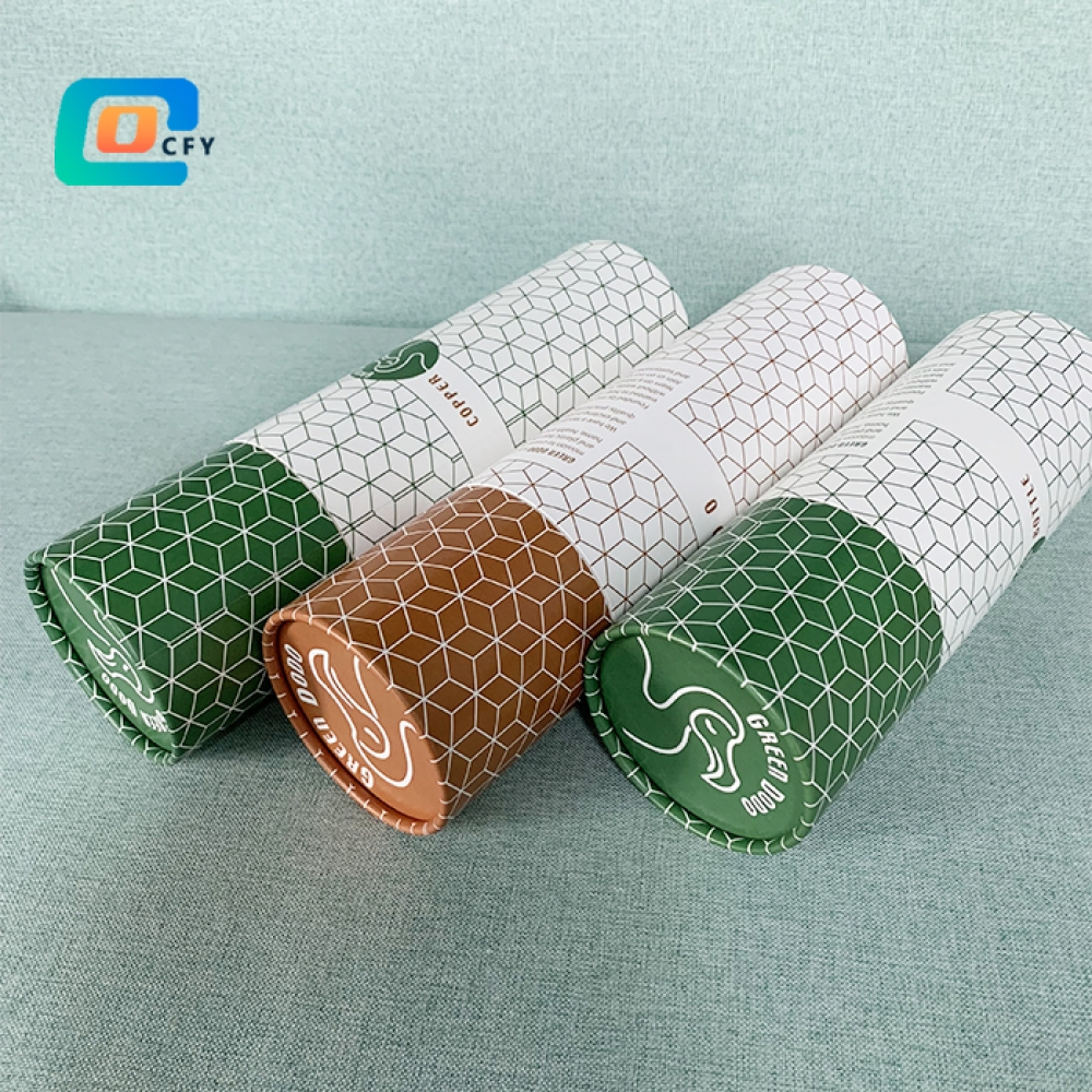 Wholesale round cosmetic custom paper perfume packaging box hot stamping Lotion bar container kraft paper tube for gift water bottle tubo carton