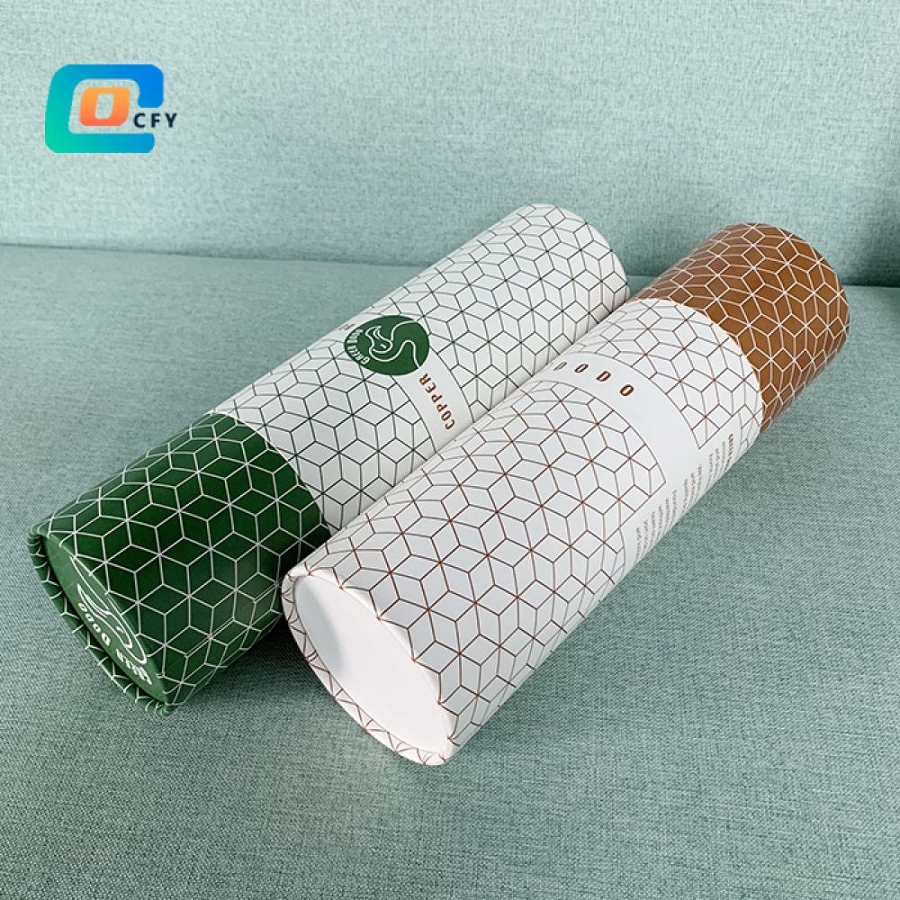 Wholesale round cosmetic custom paper perfume packaging box hot stamping Lotion bar container kraft paper tube for gift water bottle tubo carton
