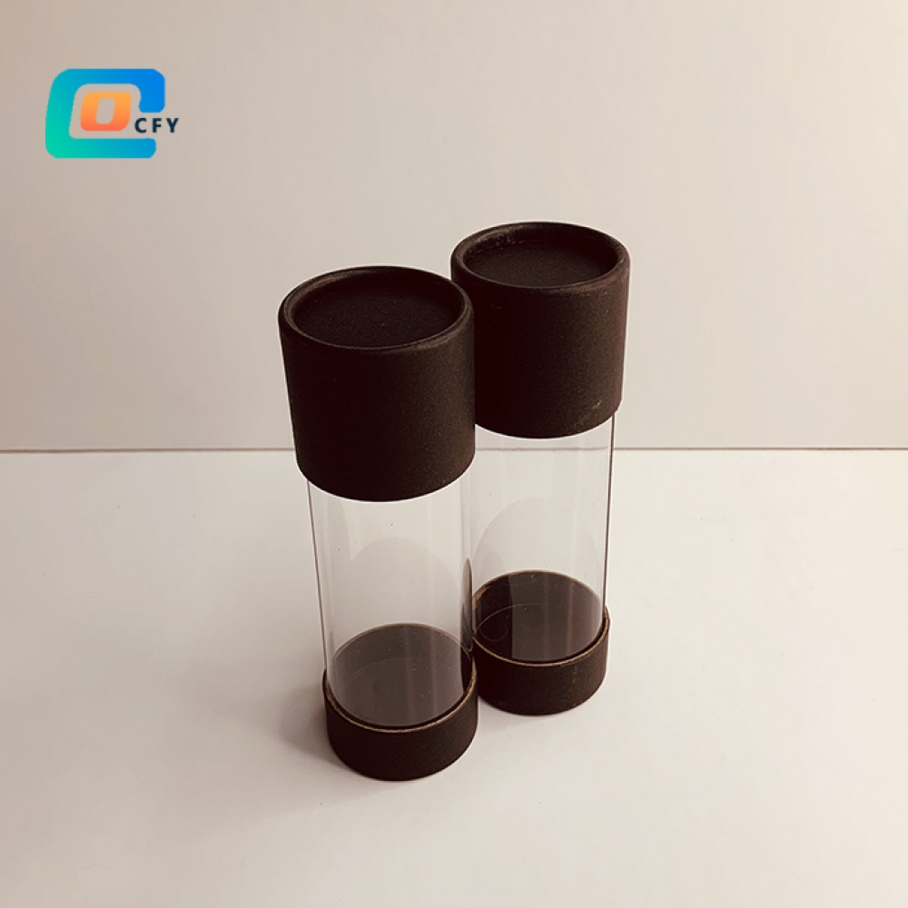 Custom tube packaging with window printing gift paper tube food Paper container manufacturer for cosmetics tea packaging eco friendly