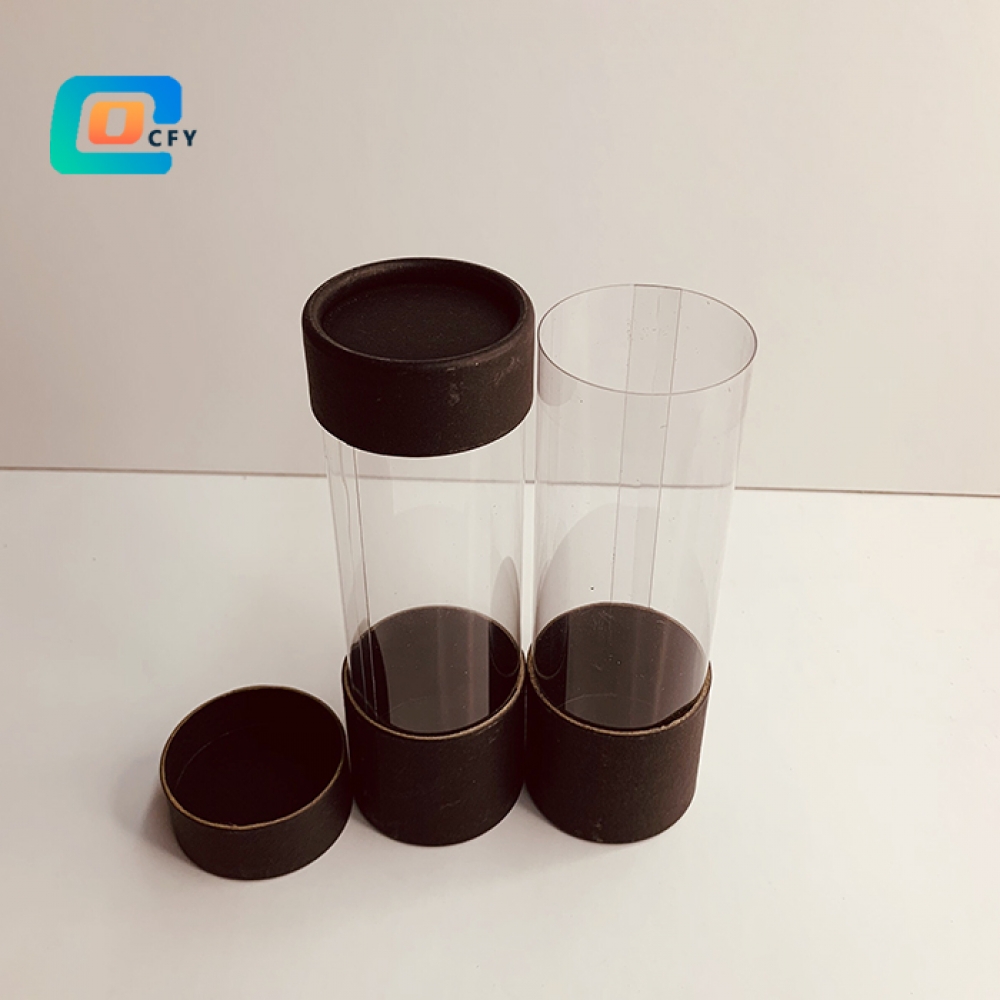 Custom tube packaging with window printing gift paper tube food Paper container manufacturer for cosmetics tea packaging eco friendly