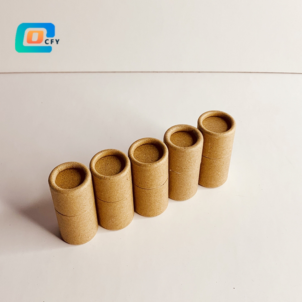 Custom printing mini deodorant stick container 0.15OZ lip balm push up small natural tube biodegradable cosmetic paper tubes smooth organic luxury lip gloss tubes