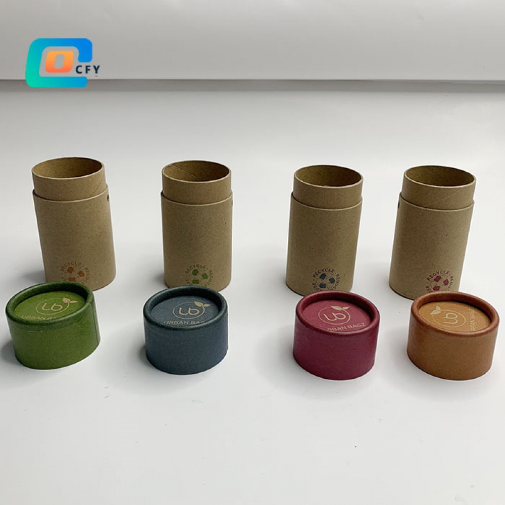 Eco friendly kraft paper tube with window Paper round packaging tube with clear PVC window paper can with window for urban bagz