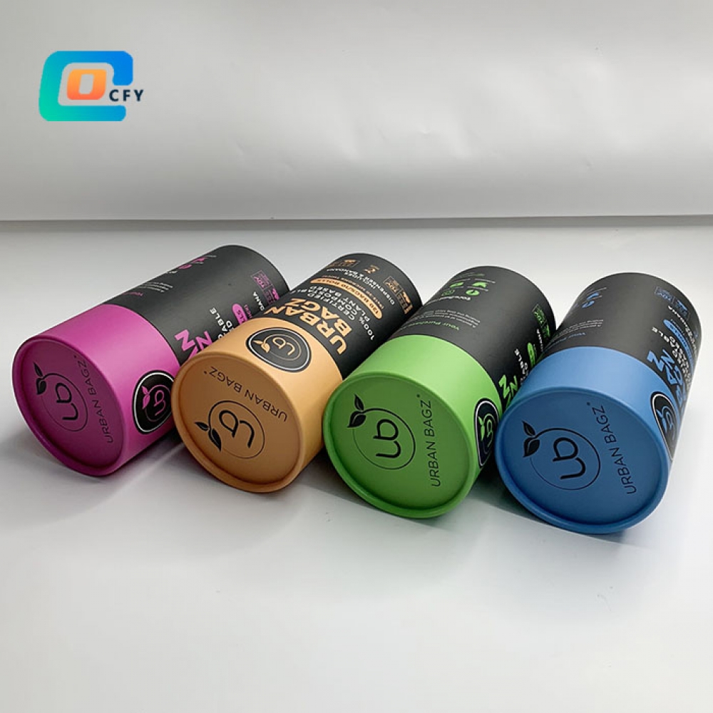 Wholesale household cylinder packaging 100% compostable plant based bags containers Dispenser and bandana paper tube