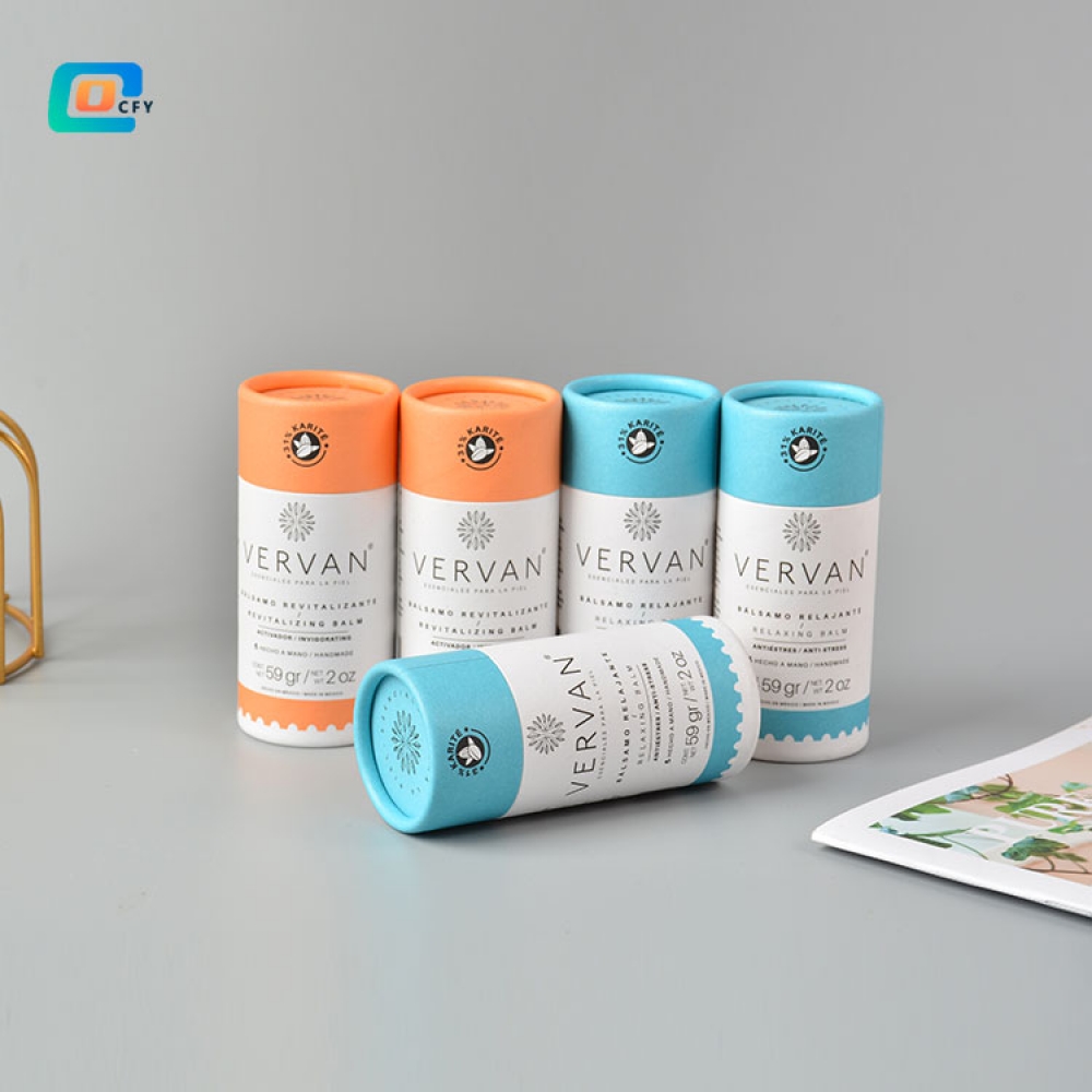 Plastic free cosmetic paper Container Cardboard Box Packaging for Fragrant paste push up deodorant
