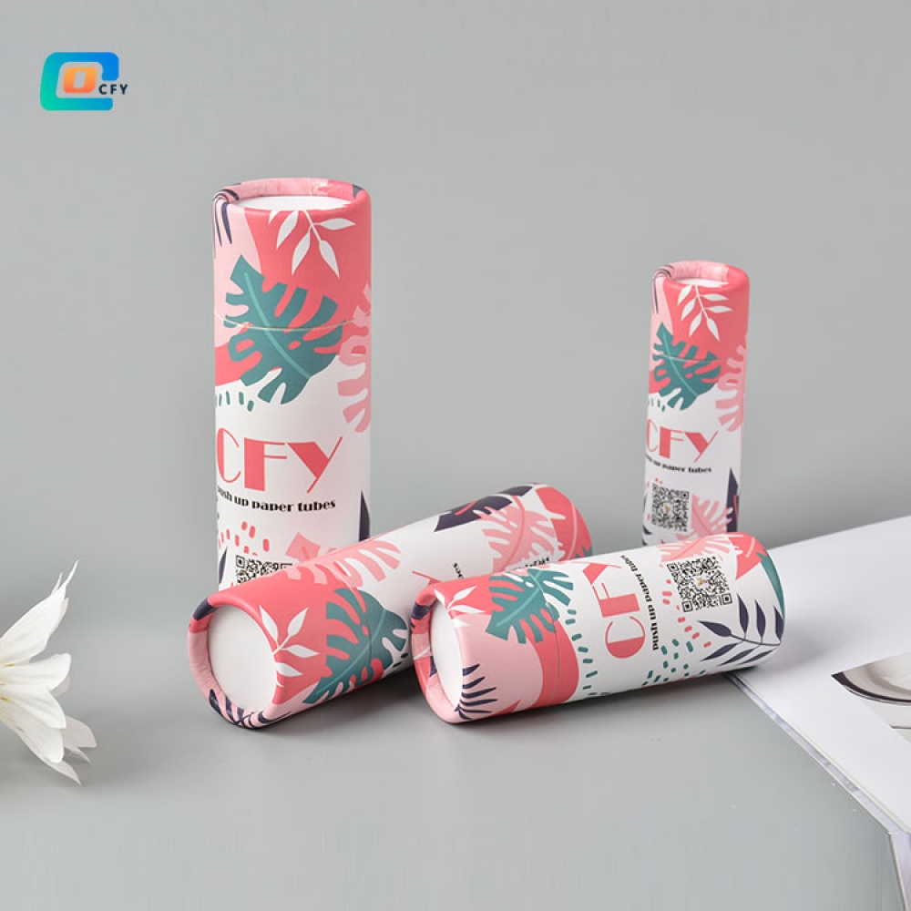 Eco friendly 0.3OZ 0.5OZ 1OZ 15OZ 2OZ 2.5OZ sure deodorant push up tube cosmetic paper tube lip balm tube custom print lipstick