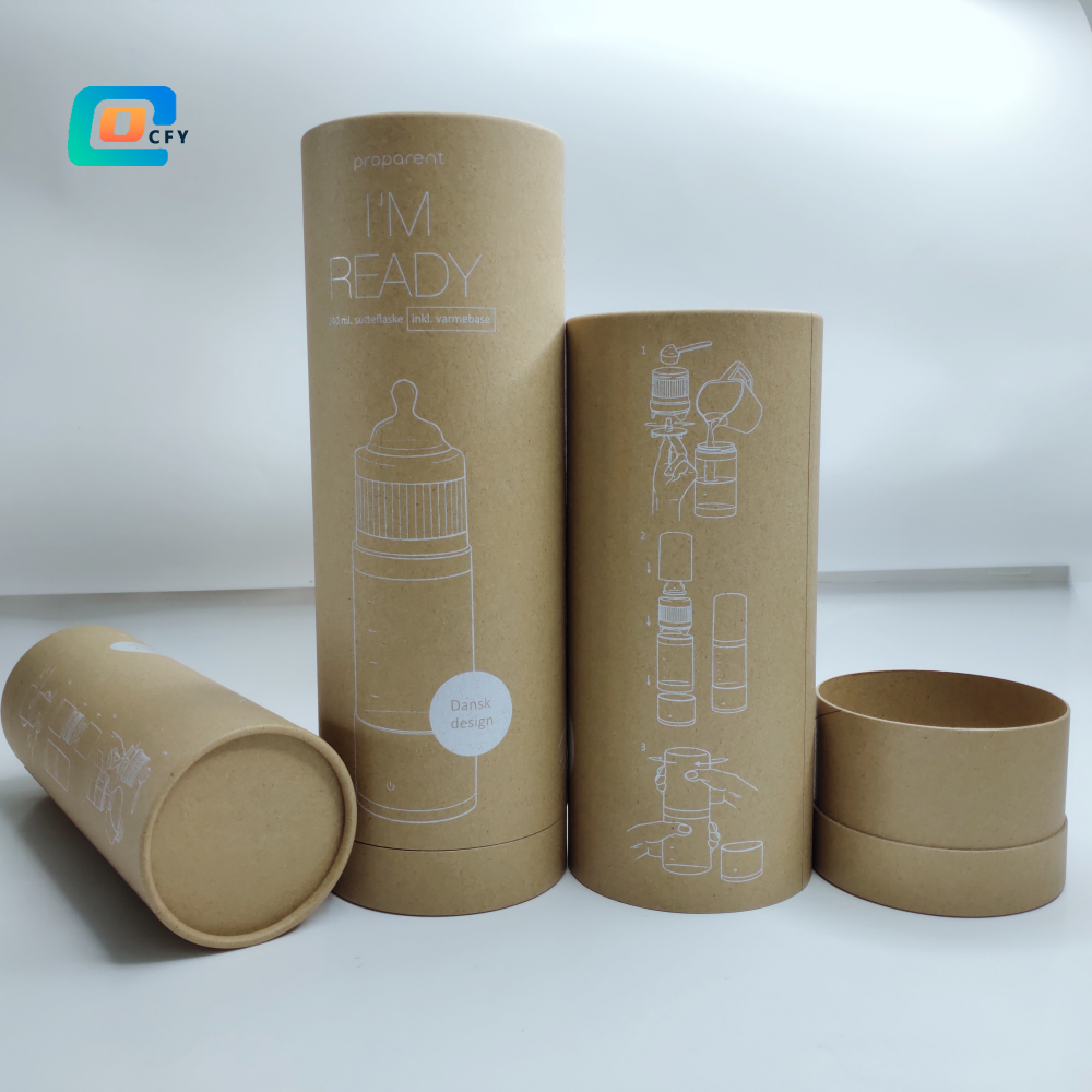 Custom Eco Friendly Cylinder Kraft Paper Tubes Tea Packaging Biodegradable Cosmetic Cardboard Tube Container Poster Package