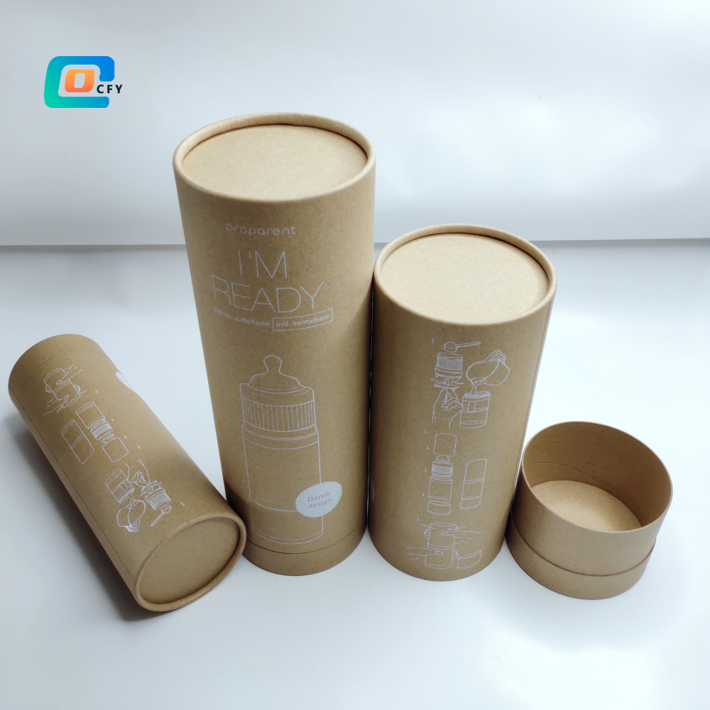 Custom Eco Friendly Cylinder Kraft Paper Tubes Tea Packaging Biodegradable Cosmetic Cardboard Tube Container Poster Package