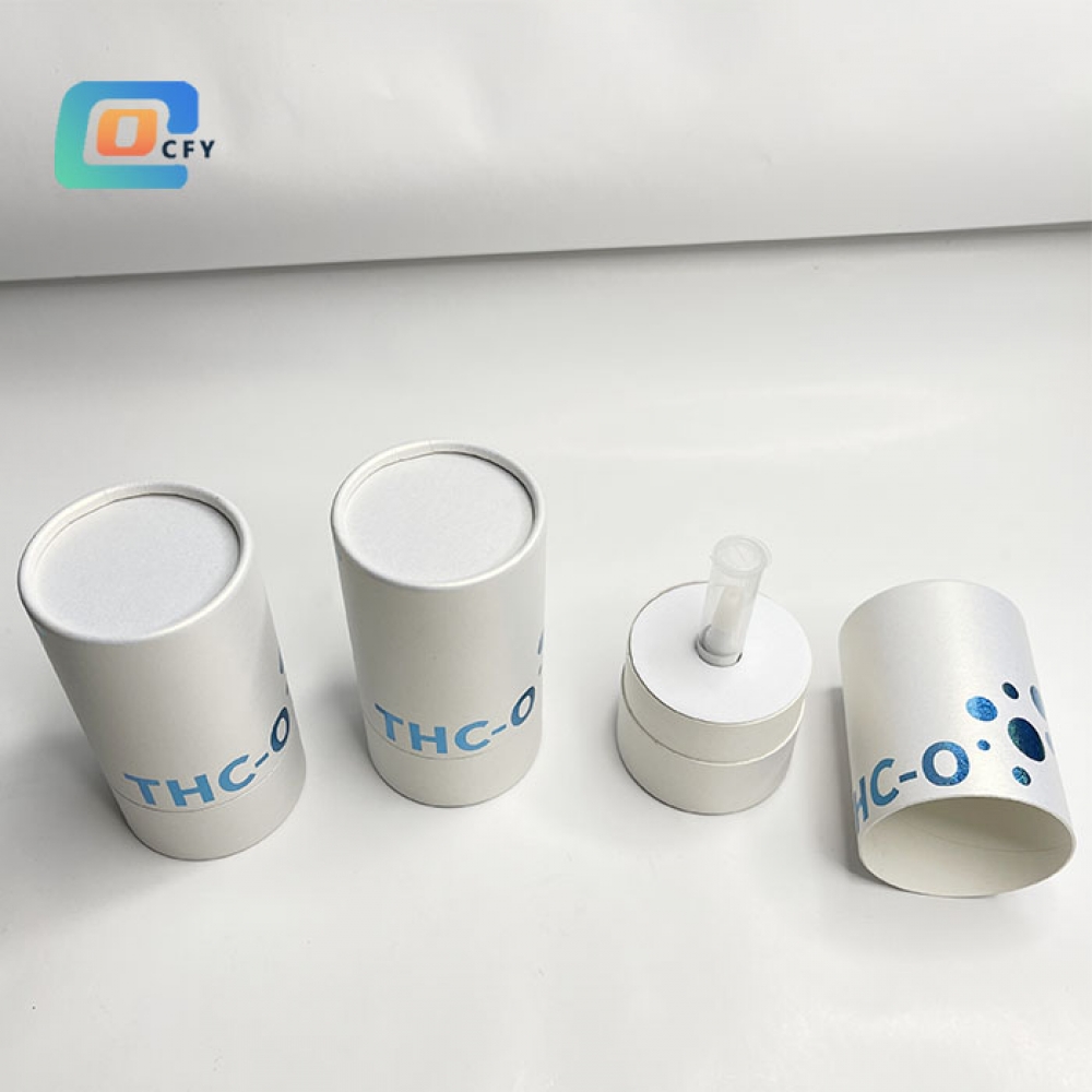 Custom Child Proof CBD Vape Pen Cartridge Packing tube Disposable pen Round gift box manufacturer