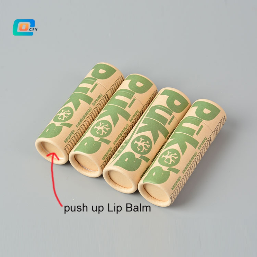 biodegradable deodorant stick container push up paper tube for lip balm Cylinder Customized Printing