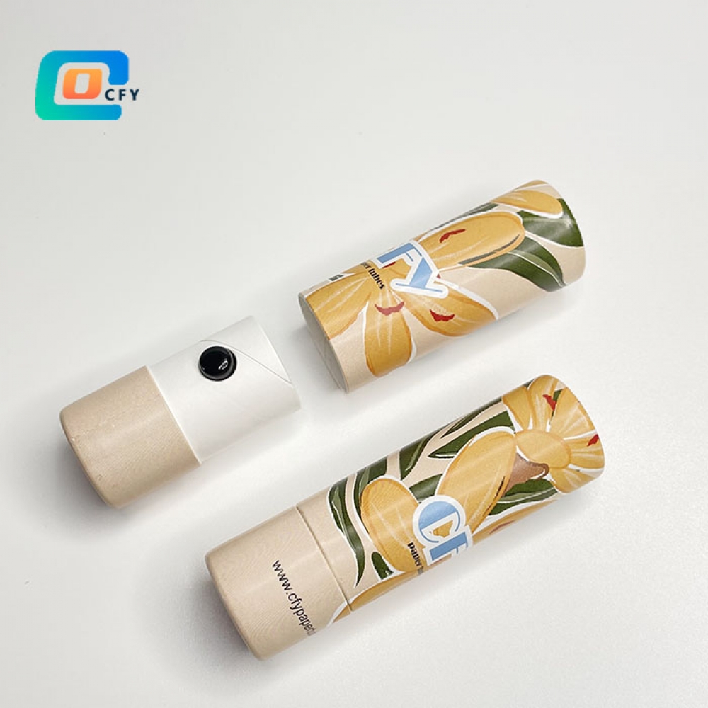 China Factory Custom Fashion Cardboard Bagasse Tube with Glassine Inside Pulp Fiber cylinder cardboard tube container electronic paper container Child-Resistant Vape Child Lock Button Paper Tube Packaging