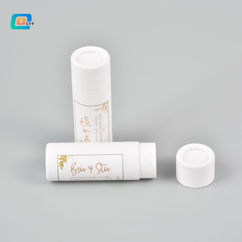Custom printing  0.3OZ 0.5OZ 1OZ 2.5OZ deodorant push up natural tube deodorant stick container biodegradable cosmetic paper lip balm tubes Eco friendly luxury cylinder packaging