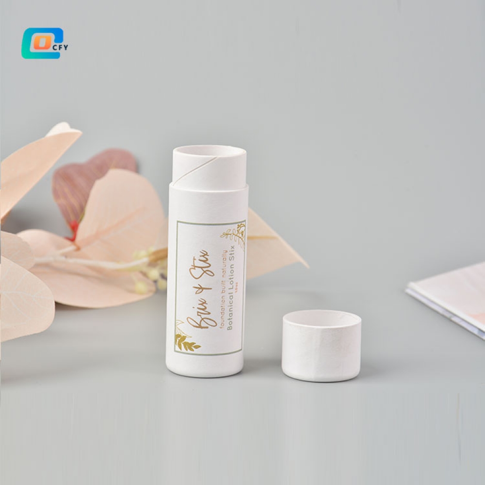 Custom printing  0.3OZ 0.5OZ 1OZ 2.5OZ deodorant push up natural tube deodorant stick container biodegradable cosmetic paper lip balm tubes Eco friendly luxury cylinder packaging