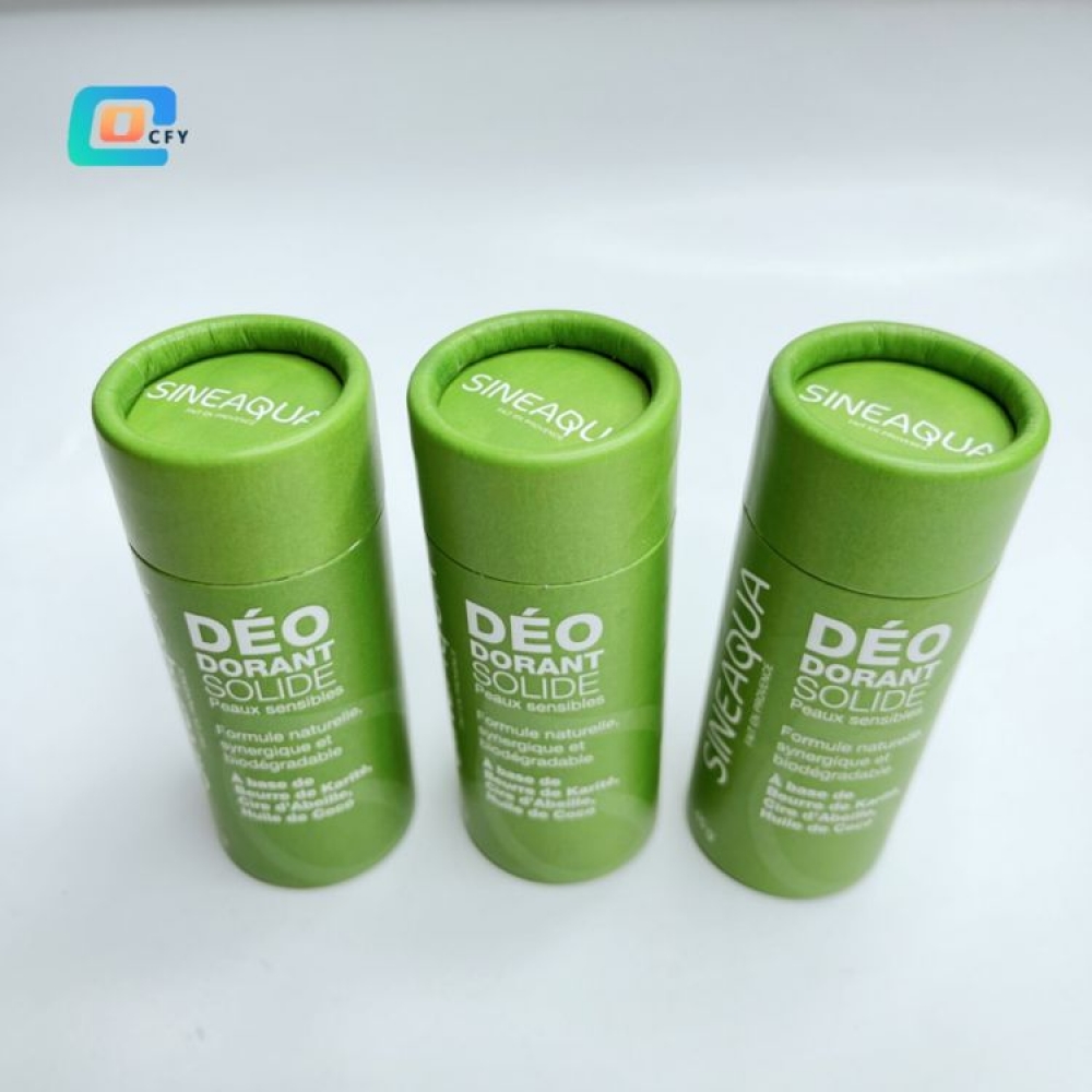 China Factory Custom Biodegradable Deodorant Paper Jar Lip Balm Paper Tube for Cosmetic Containers Packaging