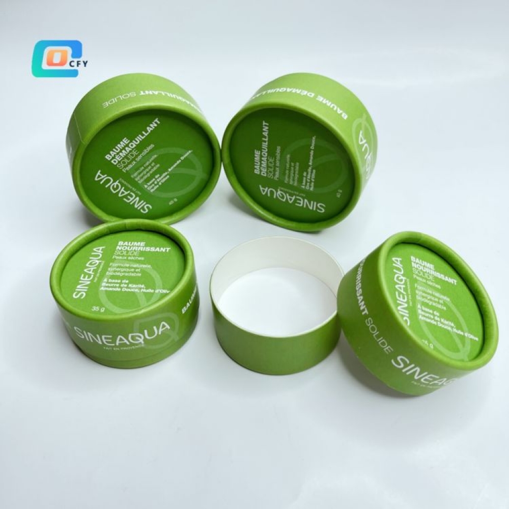 China Factory Custom Biodegradable Deodorant Paper Jar Lip Balm Paper Tube for Cosmetic Containers Packaging