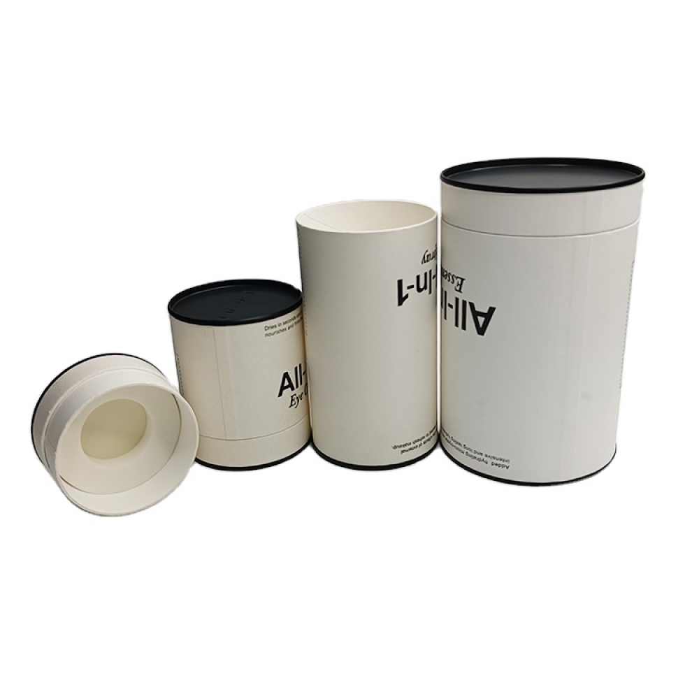 cylinder cardboard skincare set packaging tube high quality fancy paper container for essence spray eye cream with logo