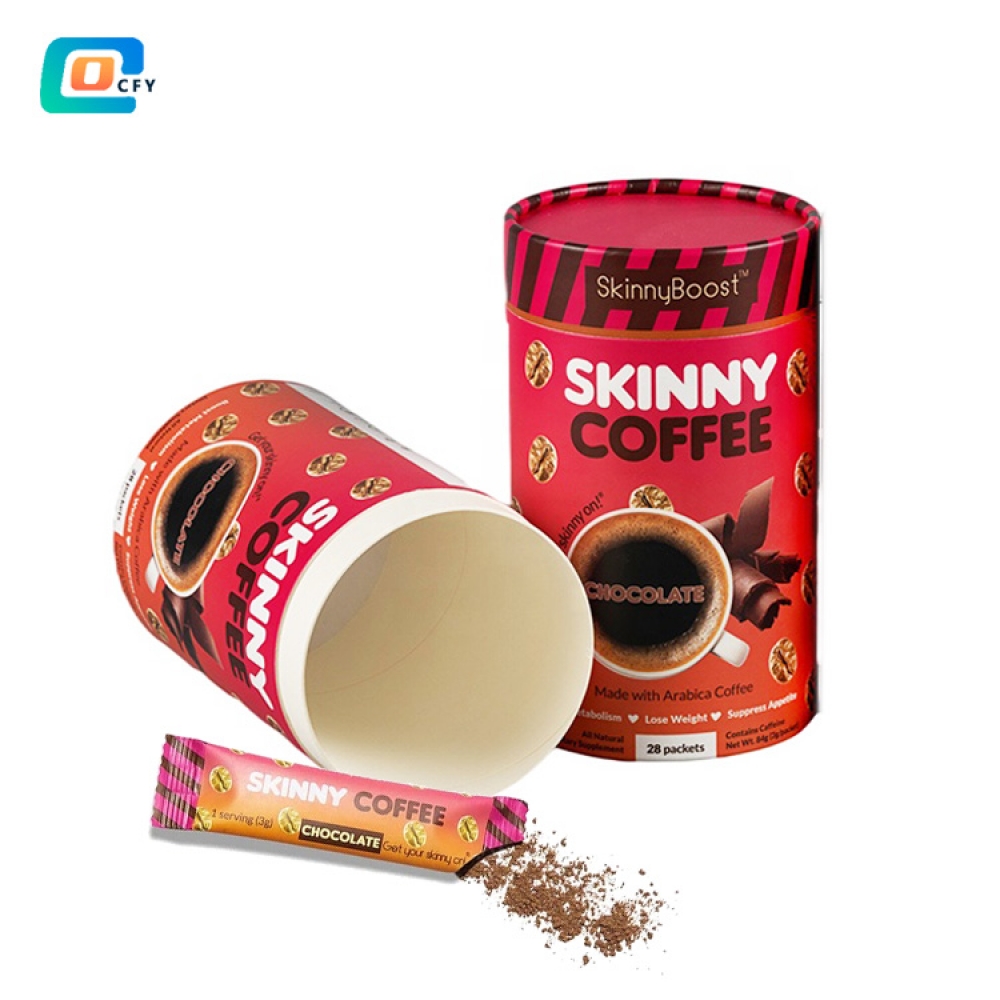 custom tea coffee bag packaging paper tube cardboard tea round box with logo printed coffee bean paper container