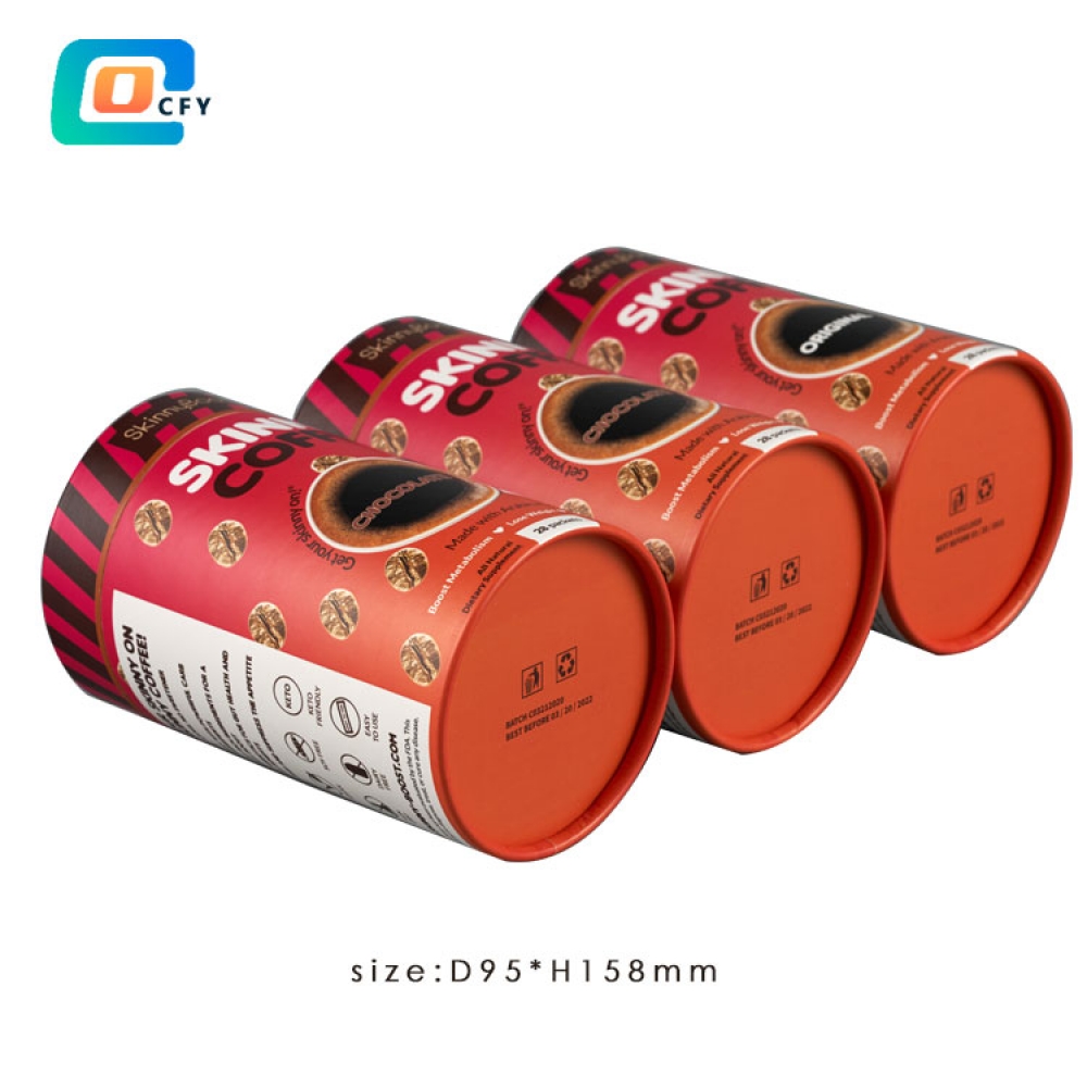 custom tea coffee bag packaging paper tube cardboard tea round box with logo printed coffee bean paper container