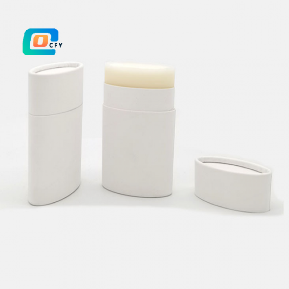 Custom Hot Sale Biodegradable Compostable Oval Push up Full Paper Tube Deodorant Lip Balm Sunscreen Stick Container Packaging
