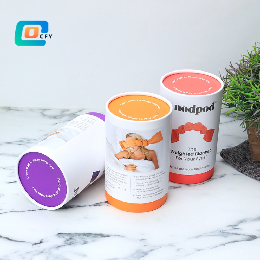 Custom cardboard canister paper can Cylinder clothes paper container weighted eyes blanket Gift tube box Pillow paper packaging