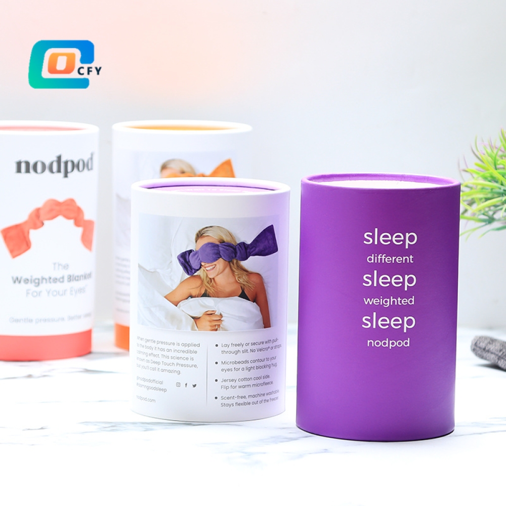 Custom cardboard canister paper can Cylinder clothes paper container weighted eyes blanket Gift tube box Pillow paper packaging