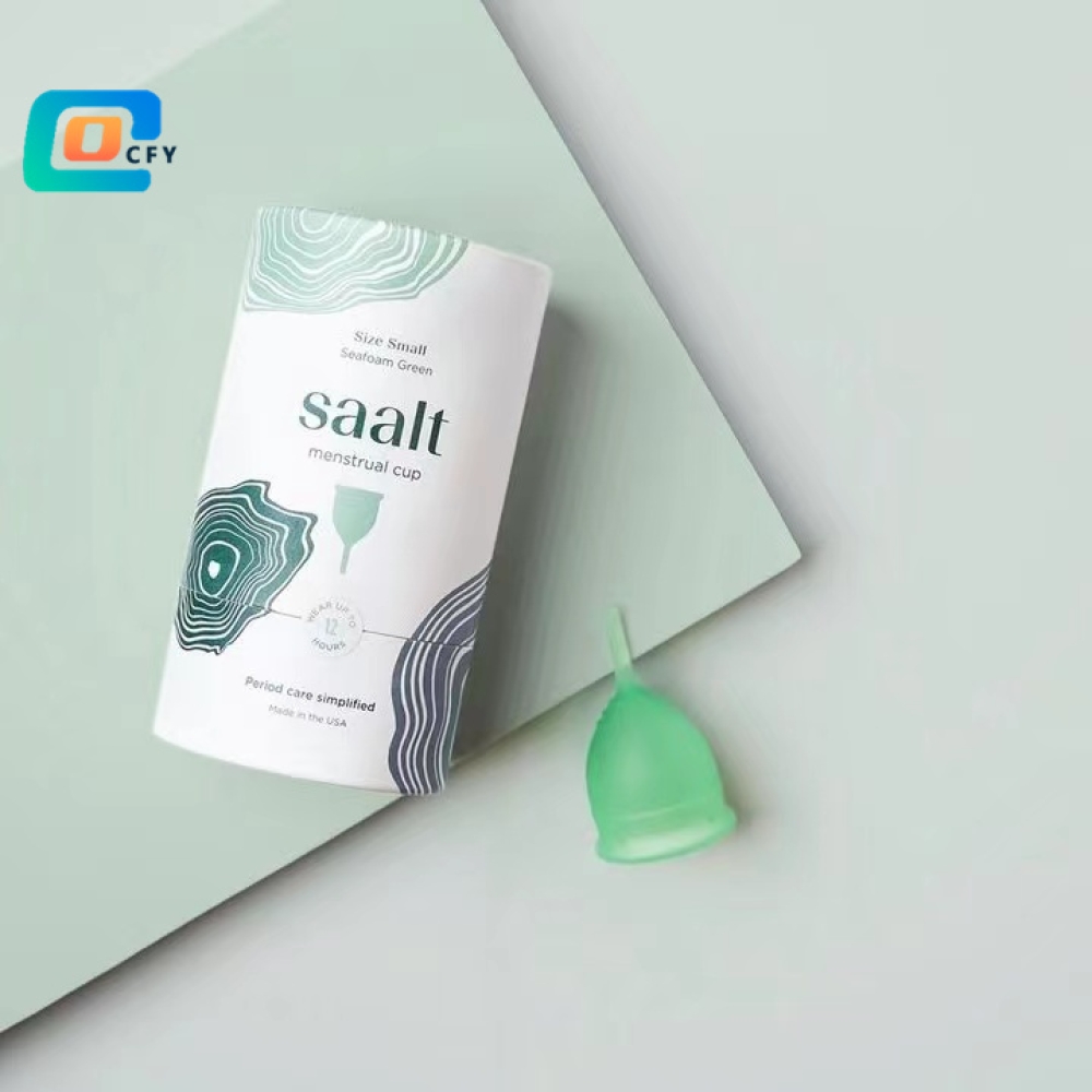Custom printing window cardboard tube soft menstrual cup cylinder gift paper tube package for personal healthcare period care