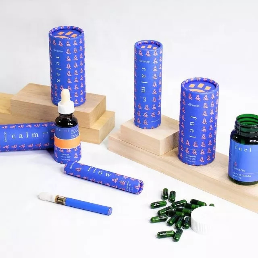 custom skin care tube packaging with logo oil bottle cardboard cylinder box for cosmetics recycled materials