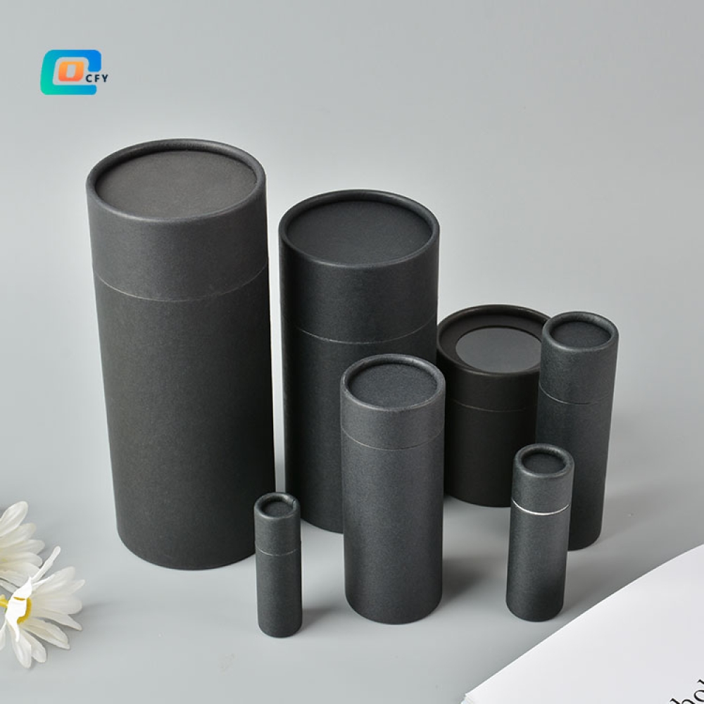 Custom Logo Printing 100% Recycled Material Colorful Cosmetic Paper Gift Box Skin Care Beauty Cardboard Cylinder Packaging PVC