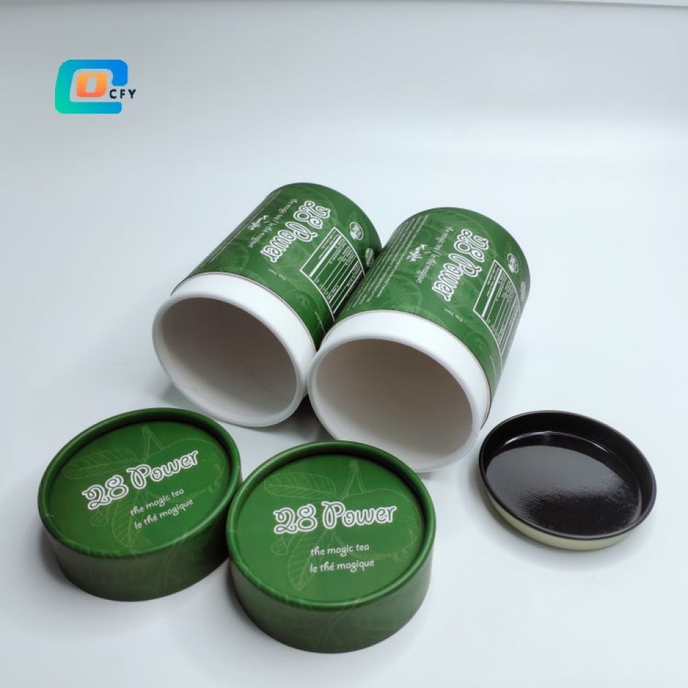 Chocolate latte coffee powder food grade paper cardboard tube supplements salt tea bag paper container for spice with printing