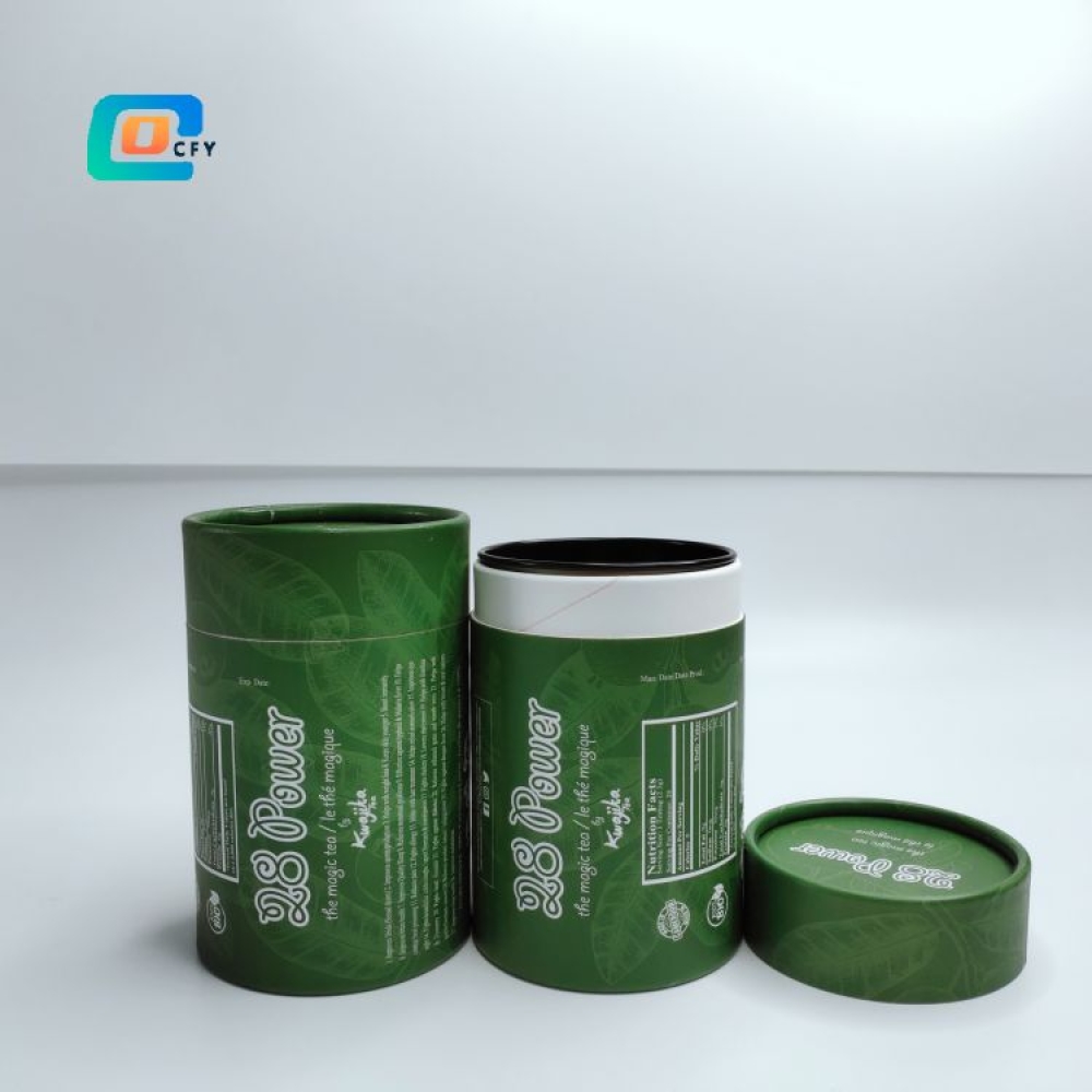 Chocolate latte coffee powder food grade paper cardboard tube supplements salt tea bag paper container for spice with printing