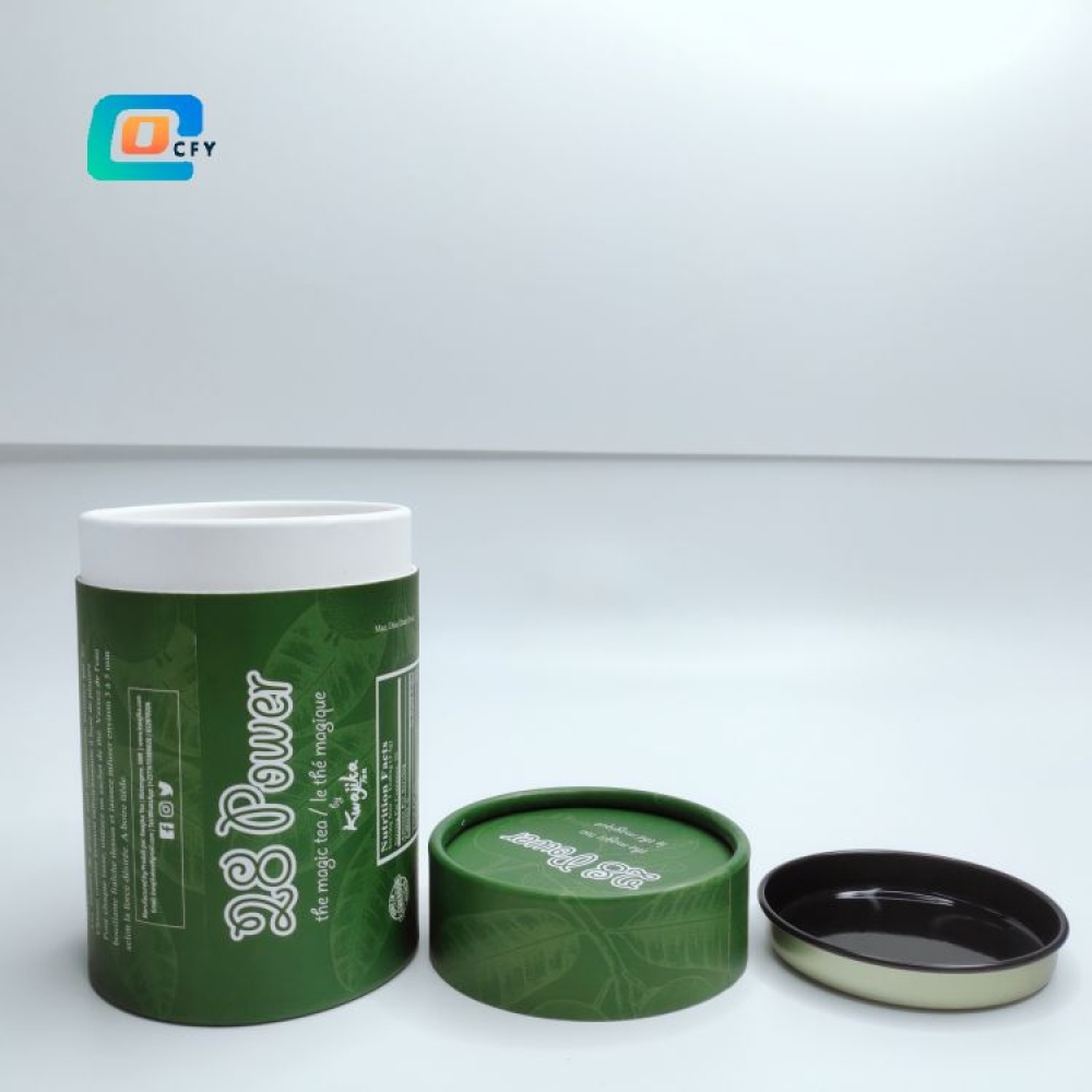 Chocolate latte coffee powder food grade paper cardboard tube supplements salt tea bag paper container for spice with printing