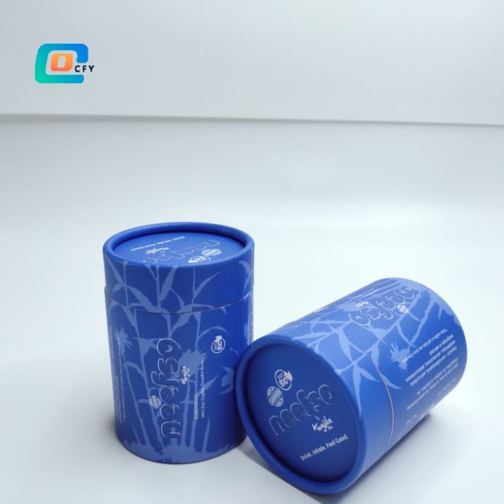 Chocolate latte coffee powder food grade paper cardboard tube supplements salt tea bag paper container for spice with printing