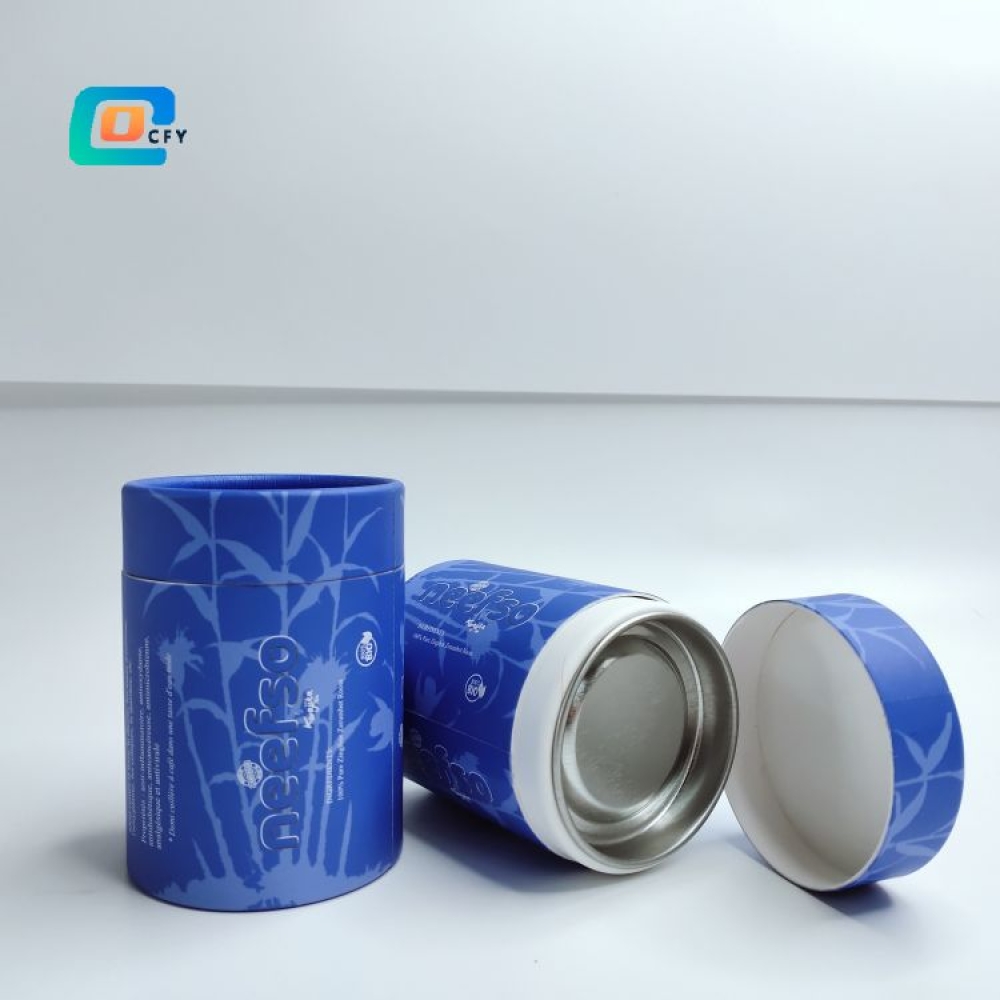 Chocolate latte coffee powder food grade paper cardboard tube supplements salt tea bag paper container for spice with printing