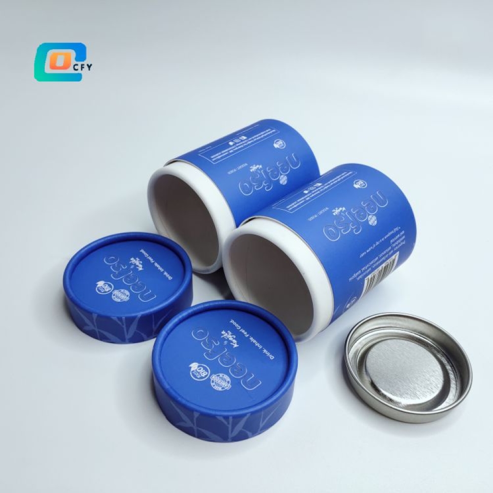 Chocolate latte coffee powder food grade paper cardboard tube supplements salt tea bag paper container for spice with printing