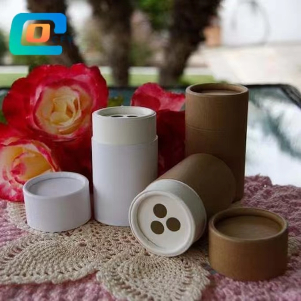 Patent Recycled Round Cylinder Kraft Cardboard Paper Tubes Packaging Gold Custom Industrial powder Printing Foil Accept Origin