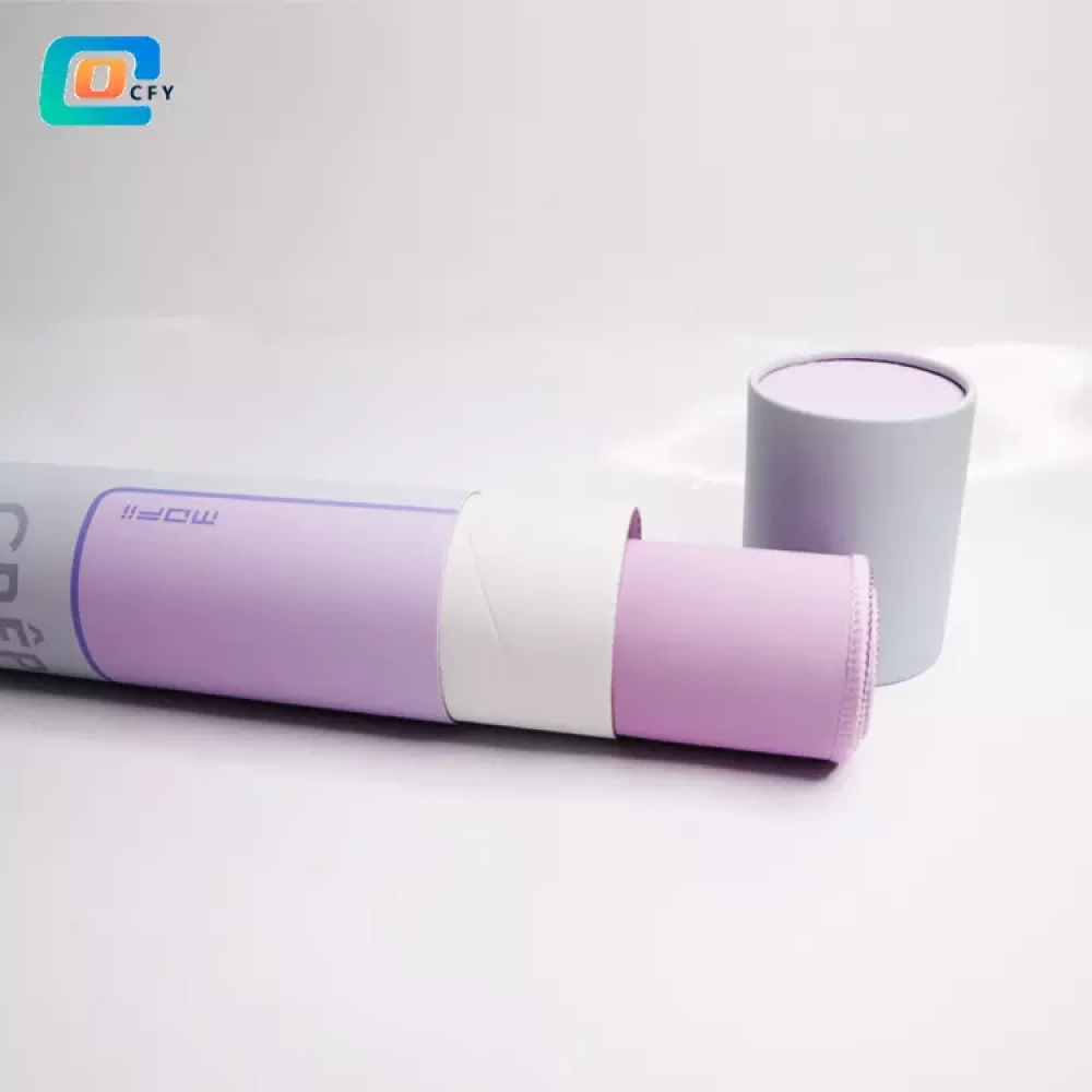 custom size logo paper tubes Soft Gaming Mouse Pad Large Black purple pink Mousepad cardboard container