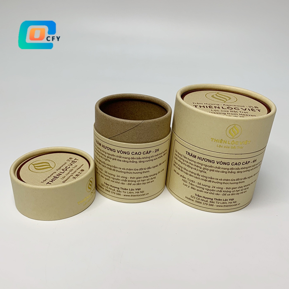 Gold stamping printing fragrance perfume aromatherapy scented cardboard container Incense paper tube packaging