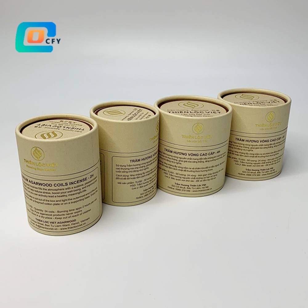 Gold stamping printing fragrance perfume aromatherapy scented cardboard container Incense paper tube packaging