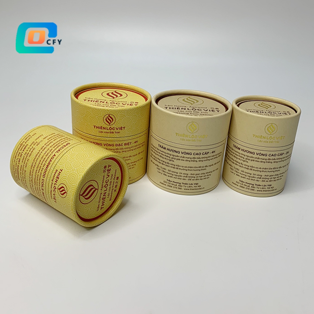 Gold stamping printing fragrance perfume aromatherapy scented cardboard container Incense paper tube packaging