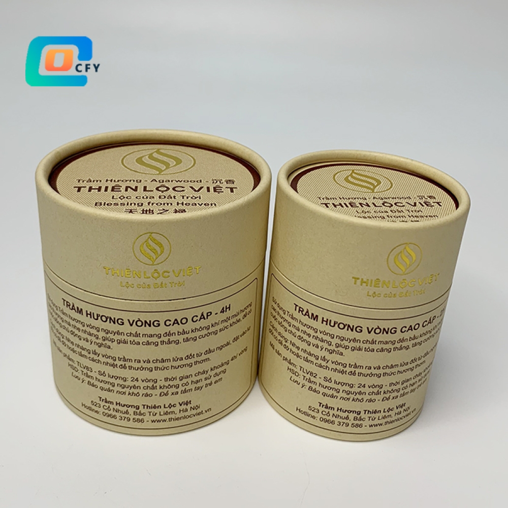 Gold stamping printing fragrance perfume aromatherapy scented cardboard container Incense paper tube packaging
