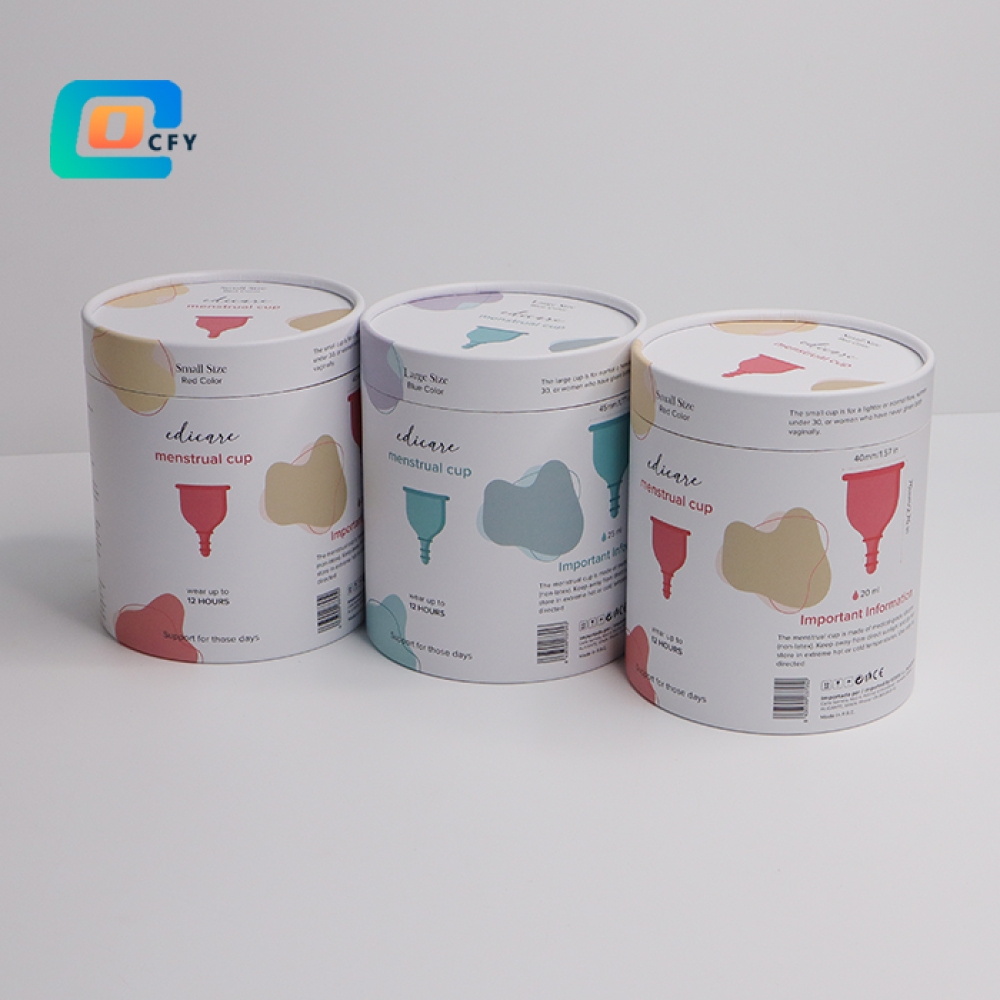 Customer Size Soft Ladies Popular Practical Menstrual Cup Gift Person Care Cardboard Cylinder Paper Tube Packaging
