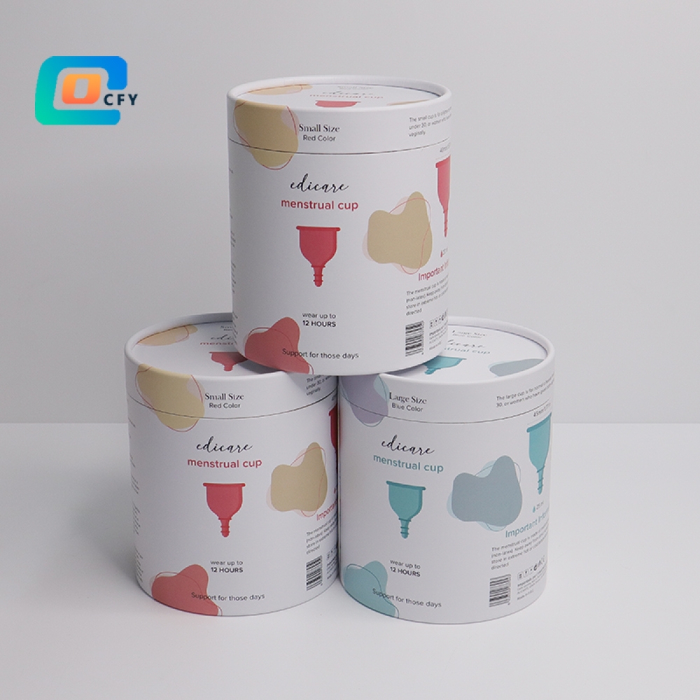 Customer Size Soft Ladies Popular Practical Menstrual Cup Gift Person Care Cardboard Cylinder Paper Tube Packaging